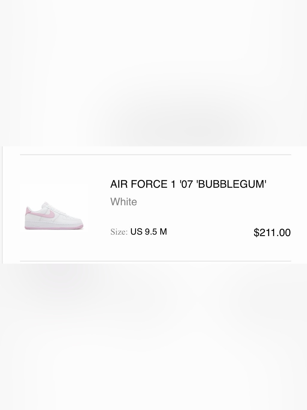 Men’s Air Force 1’07 ‘Bubblegum’ Size 9.5